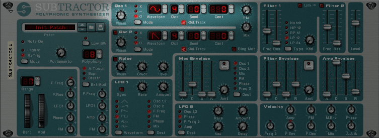 Subtractor Synth Two Oscillator One